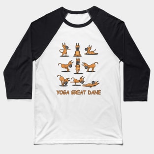 Great Dane Yoga | Funny Items| Great Dane Lover Baseball T-Shirt